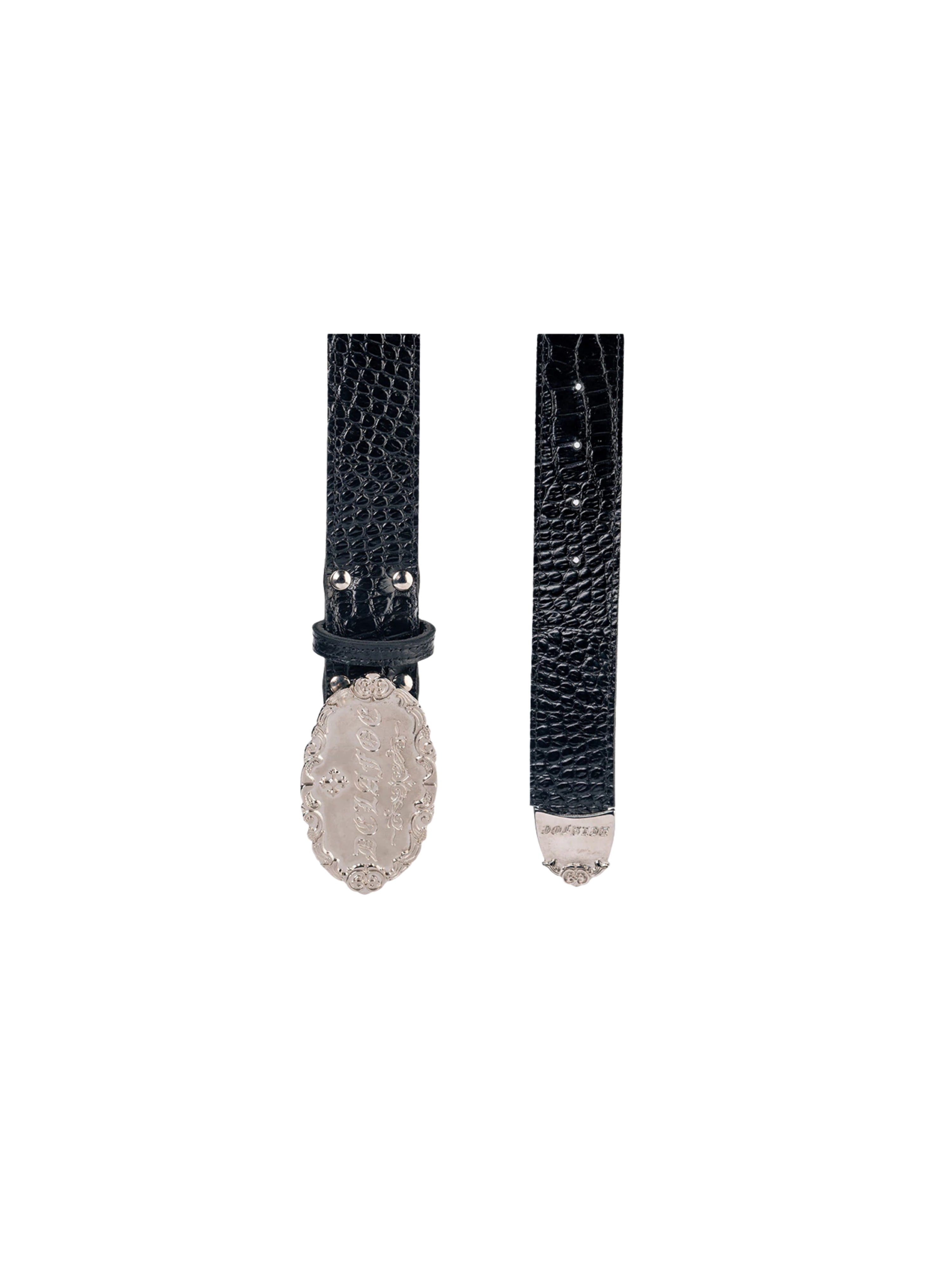 Silver Croco Buckle Belt